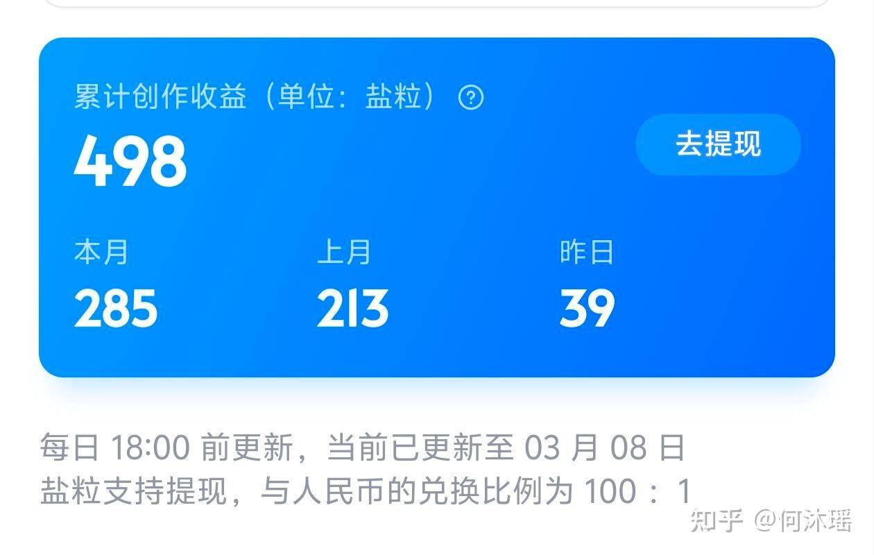 大家一个月能在知乎赚到多少盐粒？  第1张